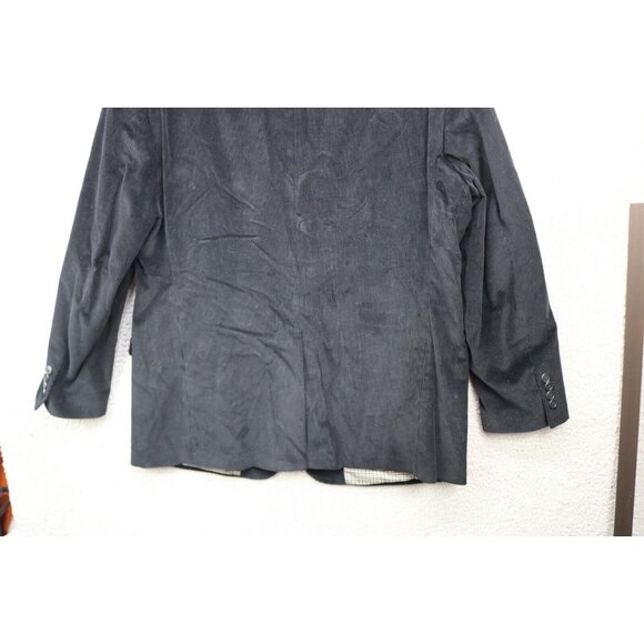Saddlebred Men's Black Corduroy Blazer-Size 44R-Nice-Two Button-Business - Picture 15 of 16